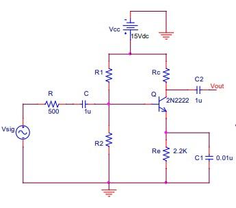 Solved Design the common emitter amplifier as shown such | Chegg.com