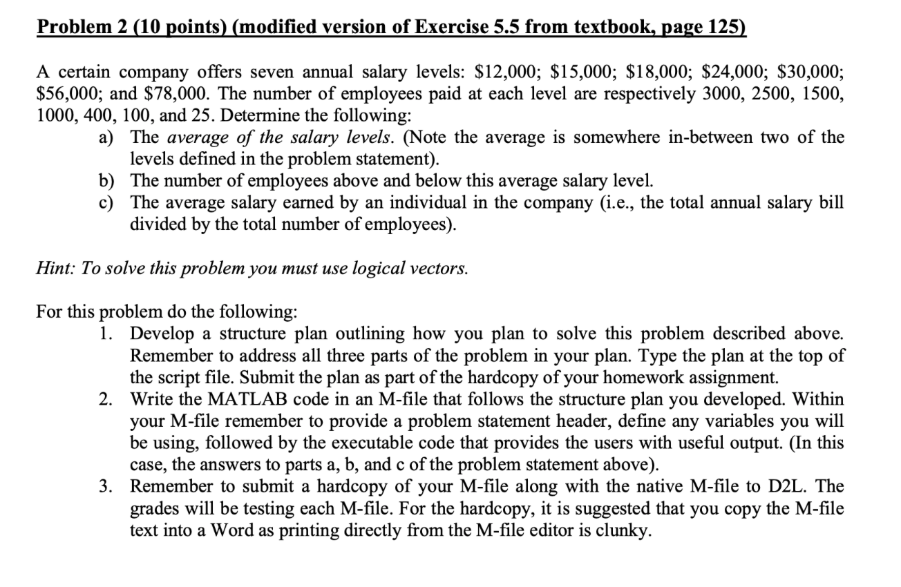 Solved Problem 2 (10 points) (modified version of Exercise | Chegg.com