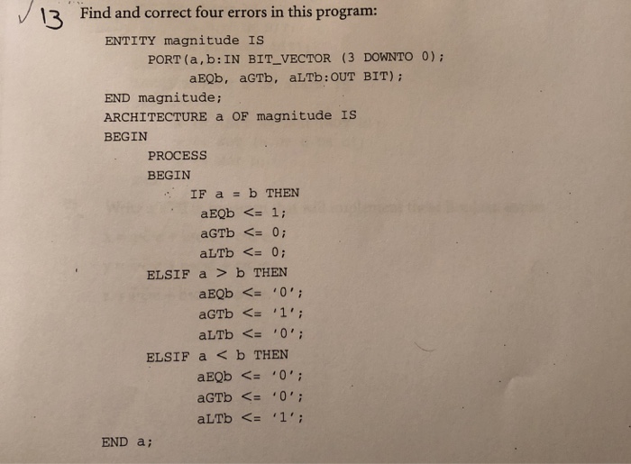 Solved 12 Find and correct four errors in this program: | Chegg.com