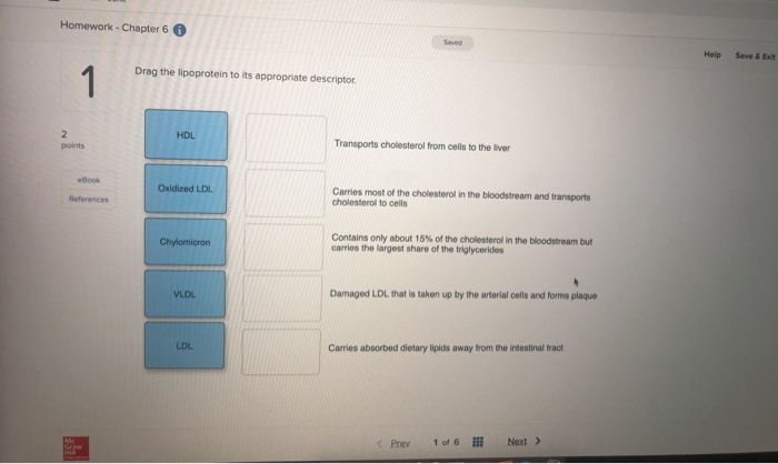 Solved Homework- Chapter 6 i Saved Help Save & Exit 1 Drag | Chegg.com