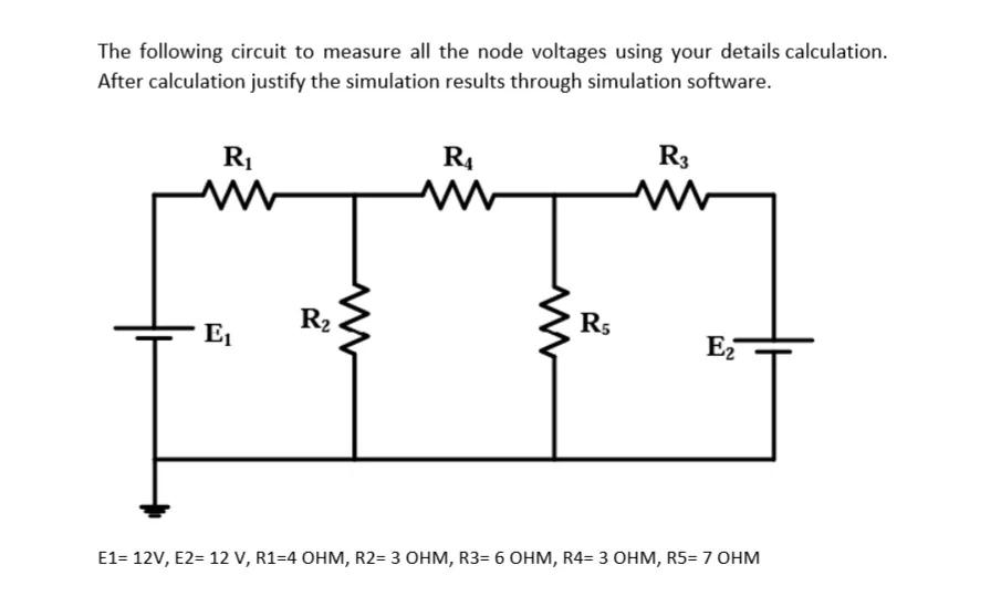 Solved The following circuit to measure all the node | Chegg.com