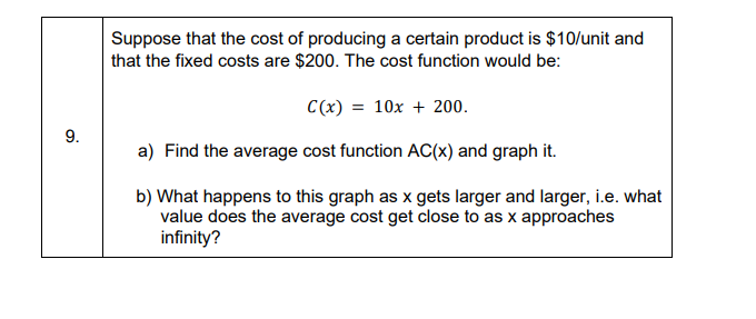 Solved Suppose that the cost of producing a certain product | Chegg.com