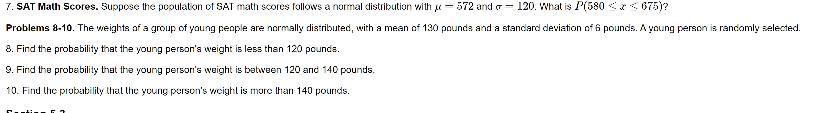 Solved 7. SAT Math Scores. Suppose The Population Of SAT | Chegg.com