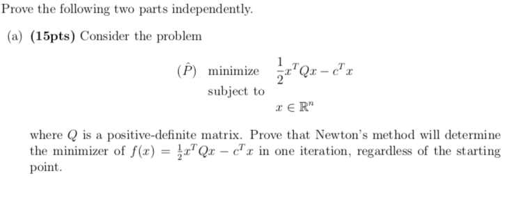 Solved Prove the following two parts independently. (a) | Chegg.com