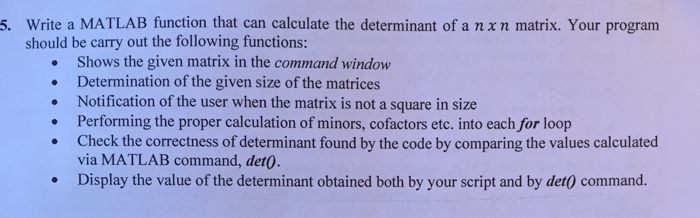 Solved Write A MATLAB Function That Can Calculate The Chegg