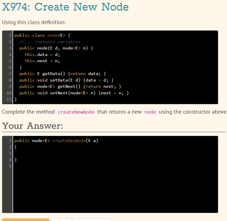 Solved X974: Create New Node Using this class definition: Nm | Chegg.com
