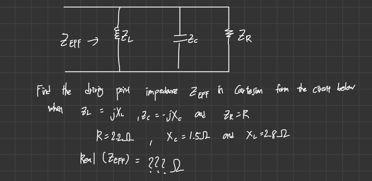 Solved When Zl Jxl Zc −jxc And Zr R R 2 2Ω Xc 1 5Ω And