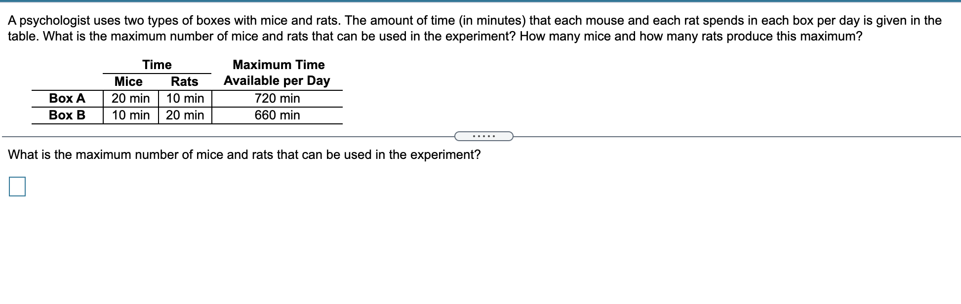 Solved psychologist uses two types of boxes with mice and | Chegg.com