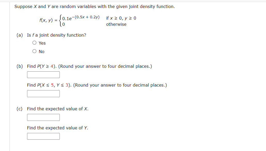 Solved Suppose X and Y are random variables with the given | Chegg.com