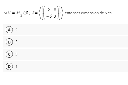 Si \( V=M_{2}(\mathfrak{R}) S=\left\langle\left\{\left(\begin{array}{cc}5 & 0 \\ -6 & 3\end{array}\right)\right\}\right\rangl