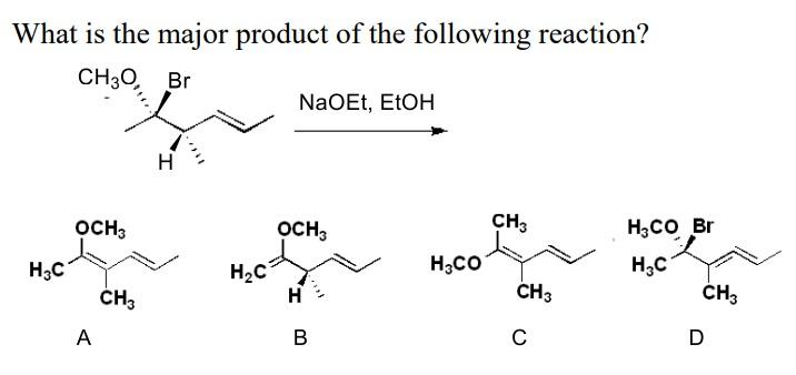 Solved What is the major product of the following reaction? | Chegg.com