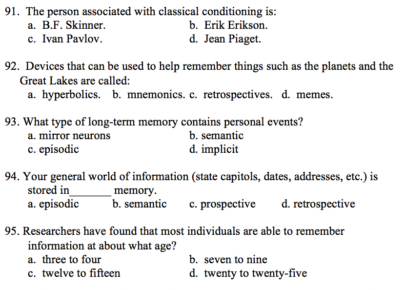 Solved 91. The person associated with classical conditioning