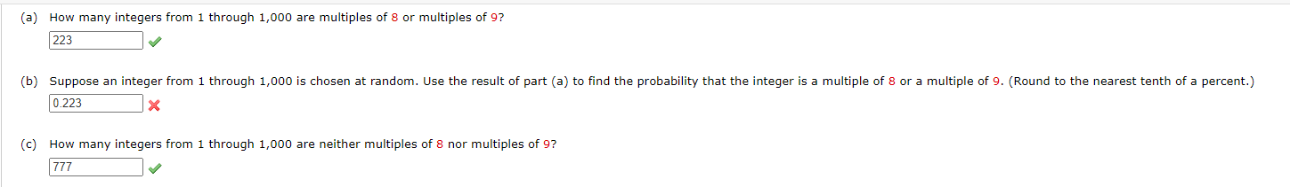 Solved (a) How many integers from 1 through 1,000 are | Chegg.com