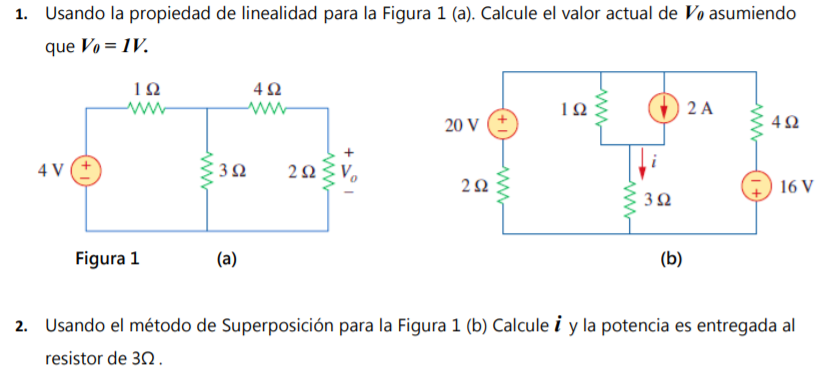 Solved 1. Usando la propiedad de linealidad para la Figura 1 | Chegg.com