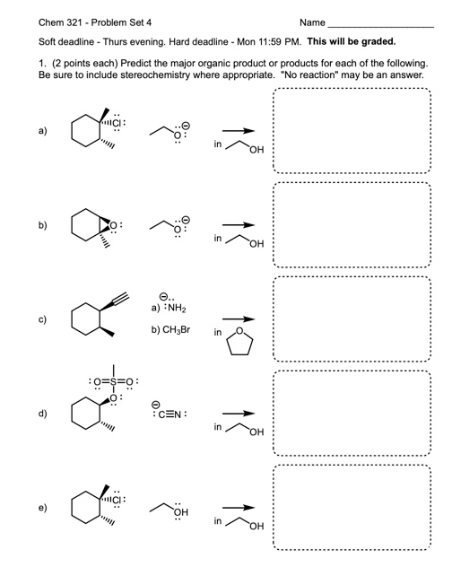 Solved Name Chem 321 - Problem Set 4 Soft Deadline - Thurs | Chegg.com