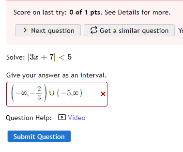 Solved Score on last try: 0 of 1 pts. See Details for more