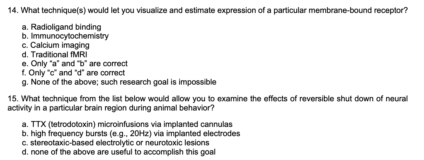 Solved 14. What technique(s) would let you visualize and | Chegg.com