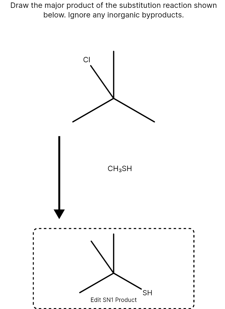 Solved Draw the major product of the substitution reaction