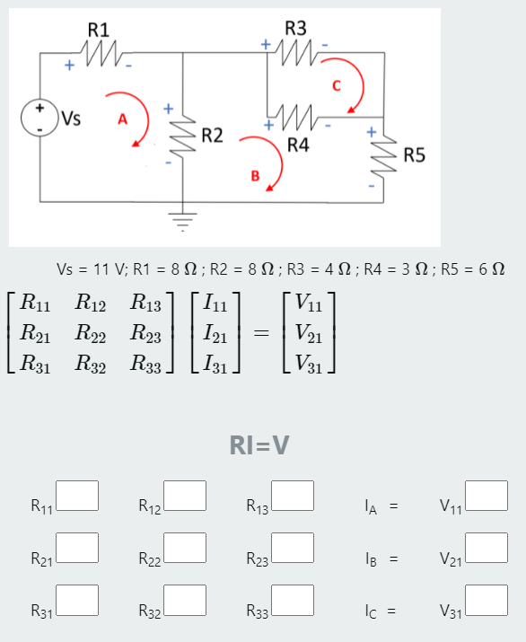 Solved Fill in the missing information in the mesh current Chegg