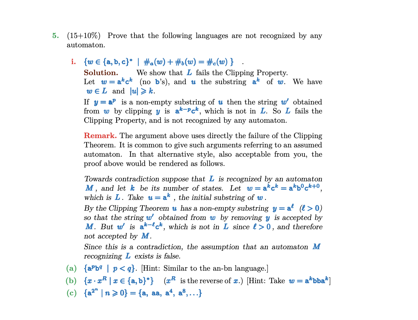 Solved (15+10%) Prove That The Following Languages Are Not | Chegg.com