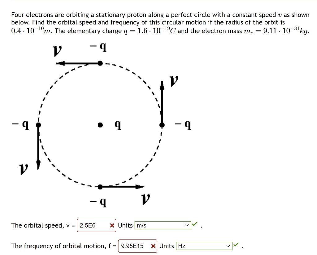 Solved Four electrons are orbiting a stationary proton along | Chegg.com