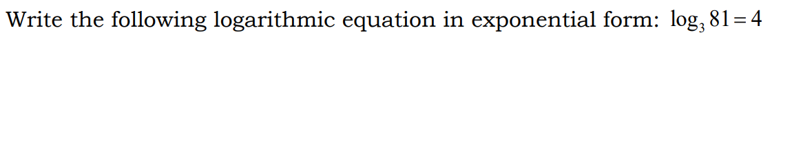 Solved Write the following logarithmic equation in | Chegg.com
