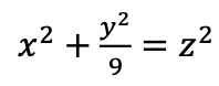 \( x^{2}+\frac{y^{2}}{9}=z^{2} \)