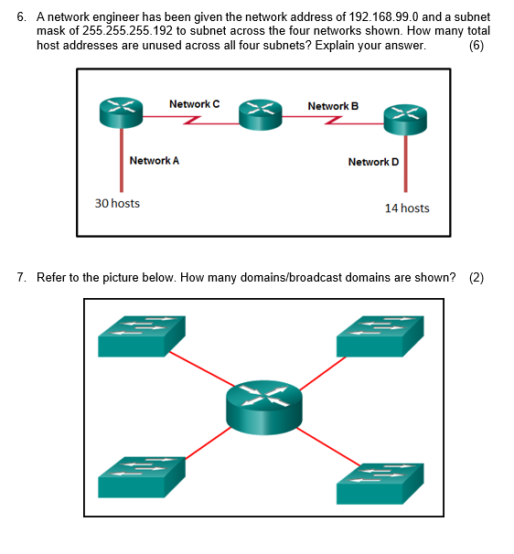 Solved 6. A Network Engineer Has Been Given The Network | Chegg.com