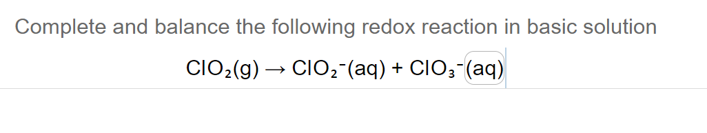 Solved Complete and balance the following redox reaction in | Chegg.com