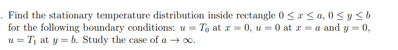 Solved . Find the stationary temperature distribution inside | Chegg.com