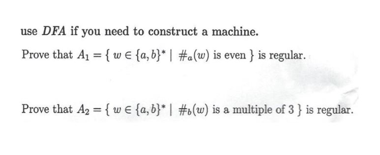 Solved use DFA if you need to construct a machine. Prove | Chegg.com