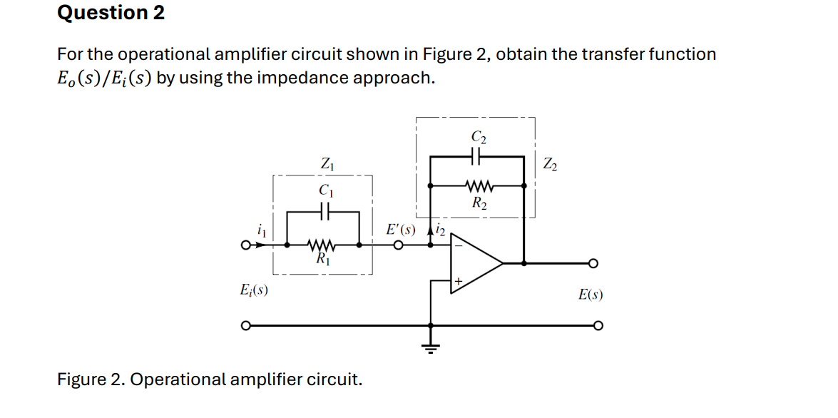 Solved Question 2For the operational amplifier circuit shown | Chegg.com
