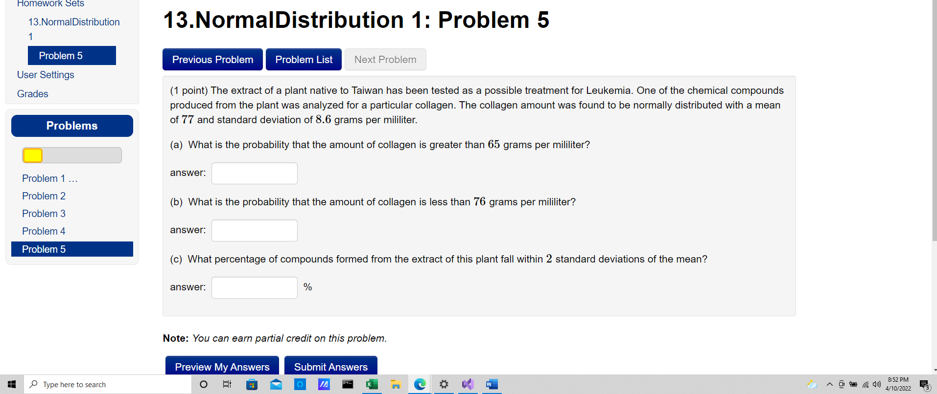 Solved Homework Sets 13.NormalDistribution 1: Problem 5 13. | Chegg.com