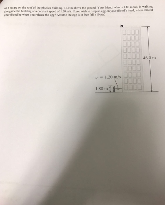 Solved You are on the roof of the physics building, 46.0 m