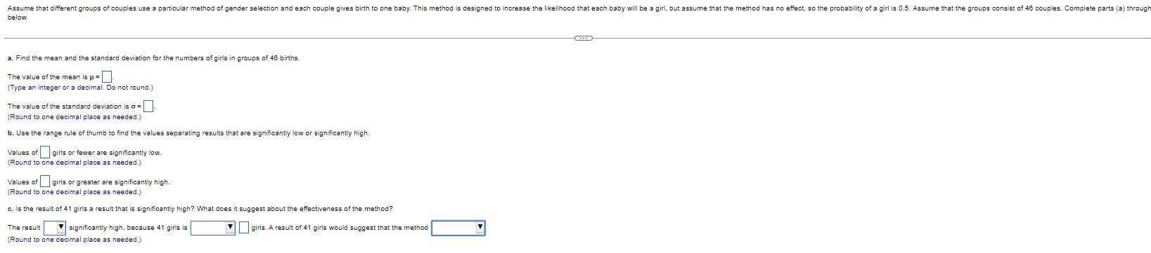 Solved c. Is the result of 41 girls a result that is | Chegg.com