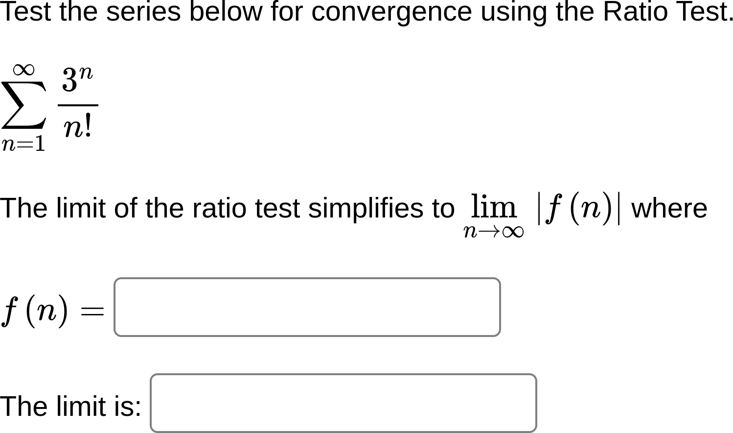 Solved Test the series below for convergence using the Ratio | Chegg.com