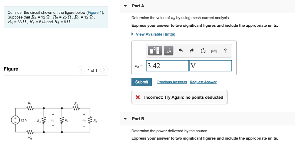 Solved PartA Consider the circuit shown on the figure below | Chegg.com