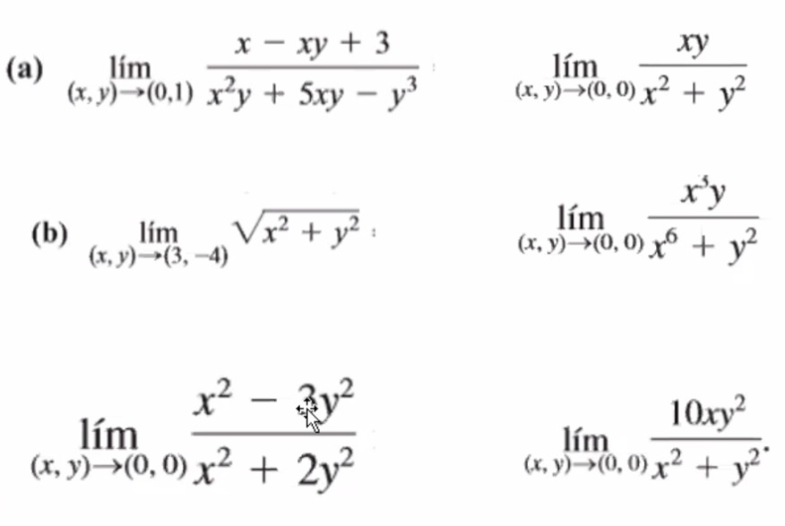 Solved X Xy 3 Lim X Y 0 1 X Y 5xy Y3 Hu Lim X Chegg Com