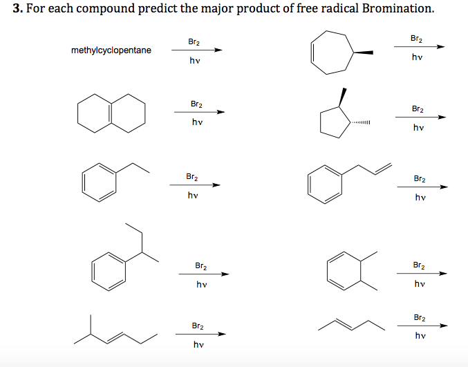 Solved 3. For each compound predict the major product of | Chegg.com