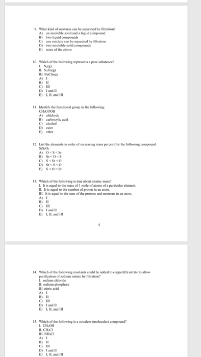 Solved 9 What Kind Of Mixtures Can Be Separated By 