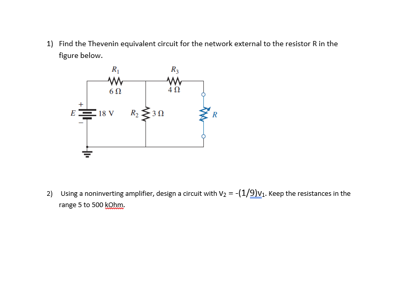 Solved 1) Find the Thevenin equivalent circuit for the | Chegg.com