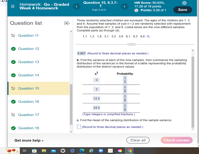 variance of the sampling distribution of the sample mean calculator