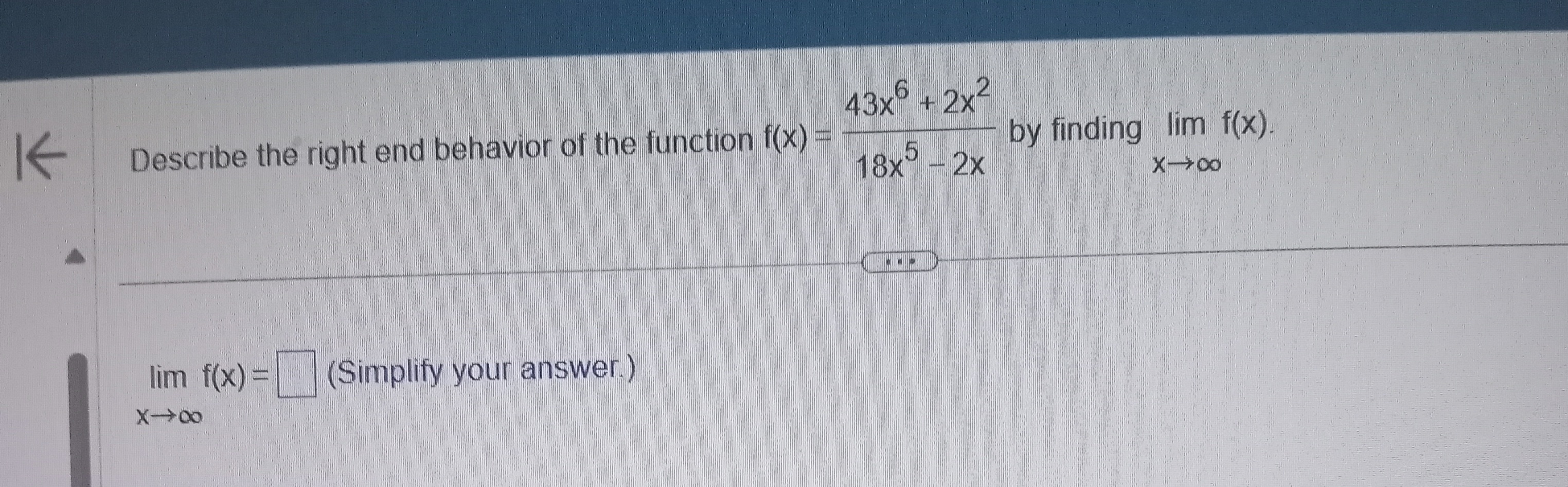 Solved Describe the right end behavior of the function | Chegg.com