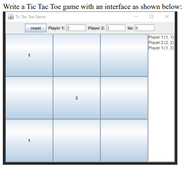 Solved Write In Java Language. The Tic Tac Toe Game Is A 