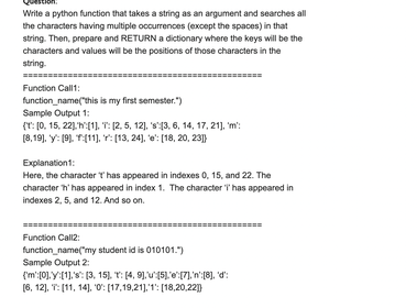 Solved Write a python function that takes a string as an | Chegg.com