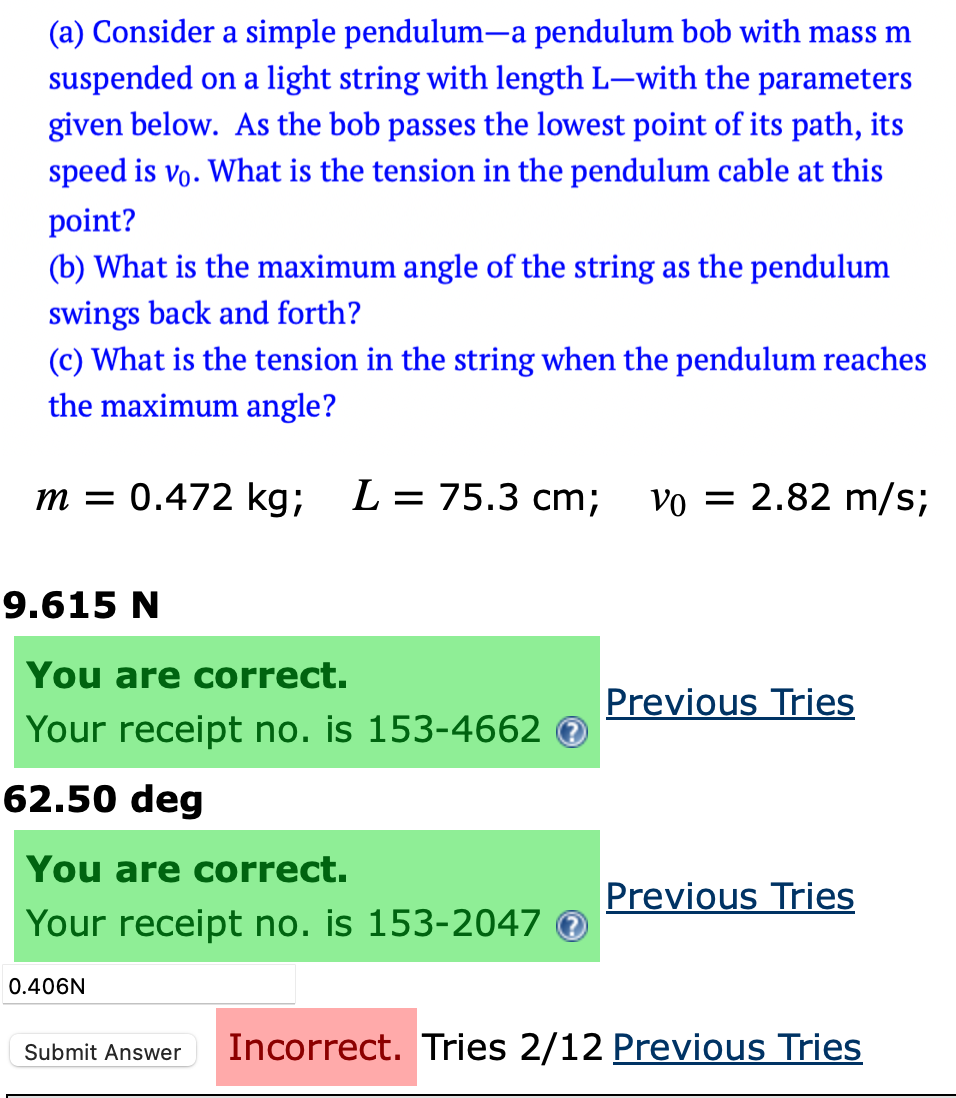 Solved (a) Consider A Simple Pendulum-a Pendulum Bob With | Chegg.com