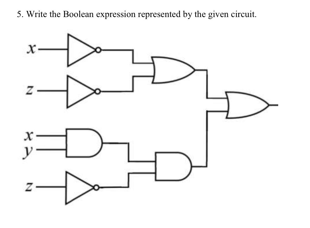 Solved 5. Write the Boolean expression represented by the | Chegg.com