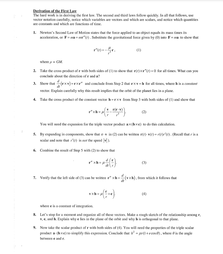 Derivation of the First Law The hard work is in | Chegg.com