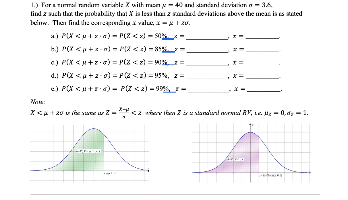 Solved X 1 For A Normal Random Variable X With Mean U Chegg Com