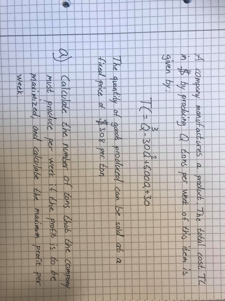 Solved Business mathematics - Revenue, cost and profits. | Chegg.com